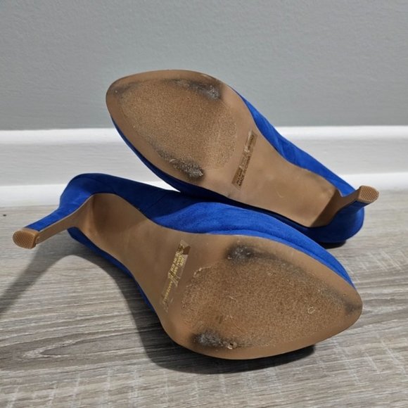 Qupid Royal Blue Peep Toe Pump 8.5 - Picture 4 of 8
